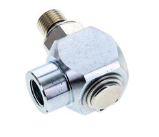 G 1/4'' M/F Zinc plated Steel 90 deg Elbow Swivel Joint High-pressure 400 Bar - Hydraulic