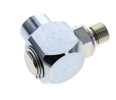 G 1/4'' M/F Zinc plated Steel 90 deg Elbow Swivel Joint High-pressure 400 Bar - Hydraulic