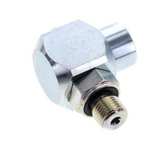 G 1/4'' M/F Zinc plated Steel 90 deg Elbow Swivel Joint High-pressure 400 Bar - Hydraulic