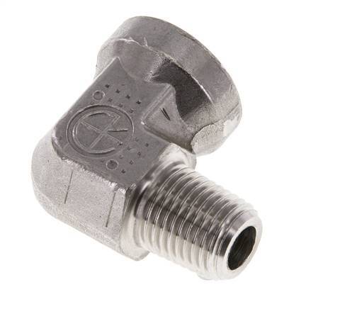 1/4'' NPT x 1/4'' NPT M/F Stainless steel 90 deg Elbow Fitting 275 Bar - Hydraulic
