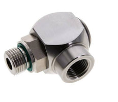 G 1/2'' M/F Stainless steel 90 deg Elbow Swivel Joint High-pressure 400 Bar - Hydraulic