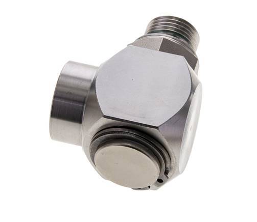 G 1/2'' M/F Stainless steel 90 deg Elbow Swivel Joint High-pressure 400 Bar - Hydraulic