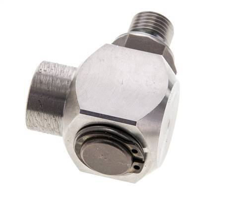 G 1/4'' M/F Stainless steel 90 deg Elbow Swivel Joint High-pressure 400 Bar - Hydraulic