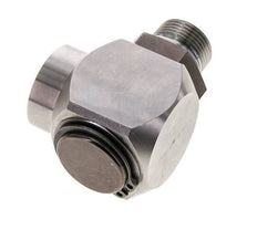 G 3/4'' M/F Stainless steel 90 deg Elbow Swivel Joint High-pressure 250 Bar - Hydraulic