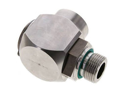 G 3/4'' M/F Stainless steel 90 deg Elbow Swivel Joint High-pressure 250 Bar - Hydraulic