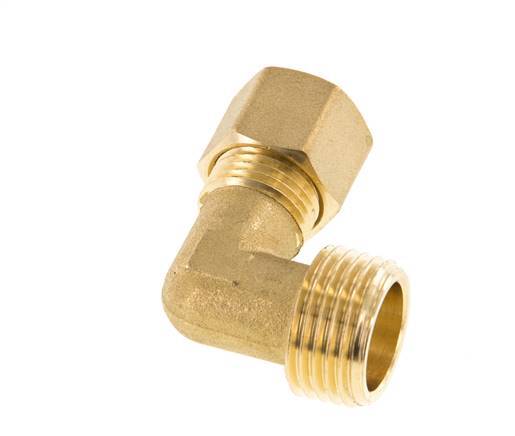 R 1/2'' Male x 10mm Brass 90 deg Elbow Compression Fitting 95 Bar DIN EN 1254-2