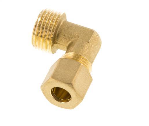 R 1/2'' Male x 10mm Brass 90 deg Elbow Compression Fitting 95 Bar DIN EN 1254-2