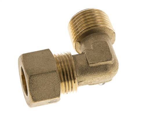 R 1/2'' Male x 14mm Brass 90 deg Elbow Compression Fitting 89 Bar DIN EN 1254-2