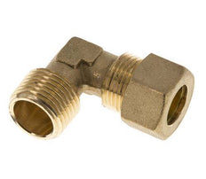R 1/2'' Male x 14mm Brass 90 deg Elbow Compression Fitting 89 Bar DIN EN 1254-2