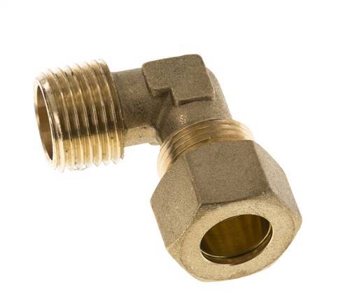 R 1/2'' Male x 14mm Brass 90 deg Elbow Compression Fitting 89 Bar DIN EN 1254-2