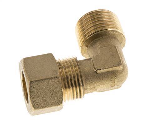 R 1/2'' Male x 15mm Brass 90 deg Elbow Compression Fitting 82 Bar DIN EN 1254-2