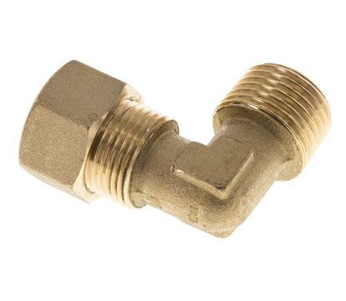 R 1/2'' Male x 15mm Brass 90 deg Elbow Compression Fitting 82 Bar DIN EN 1254-2