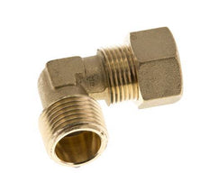 R 1/2'' Male x 15mm Brass 90 deg Elbow Compression Fitting 82 Bar DIN EN 1254-2
