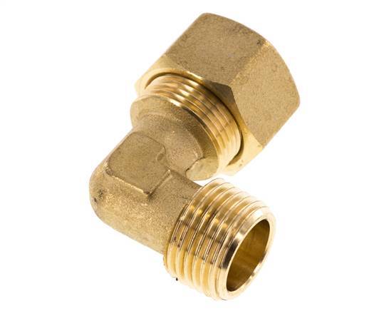 R 1/2'' Male x 16mm Brass 90 deg Elbow Compression Fitting 76 Bar DIN EN 1254-2