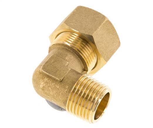 R 1/2'' Male x 18mm Brass 90 deg Elbow Compression Fitting 67 Bar DIN EN 1254-2