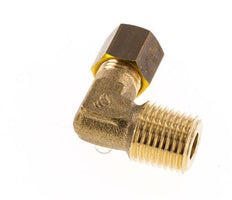 R 1/4'' Male x 5mm Brass 90 deg Elbow Compression Fitting 150 Bar DIN EN 1254-2