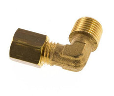 R 1/8'' Male x 4mm Brass 90 deg Elbow Compression Fitting 150 Bar DIN EN 1254-2 [2 Pieces]