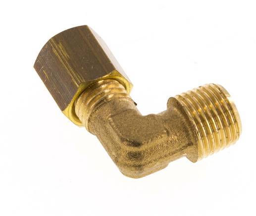 R 1/8'' Male x 4mm Brass 90 deg Elbow Compression Fitting 150 Bar DIN EN 1254-2 [2 Pieces]