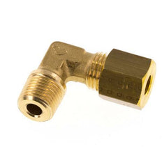 R 1/8'' Male x 5mm Brass 90 deg Elbow Compression Fitting 150 Bar DIN EN 1254-2