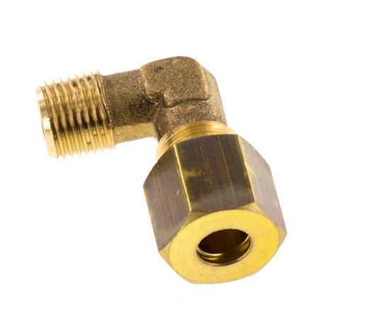 R 1/8'' Male x 6mm Brass 90 deg Elbow Compression Fitting 150 Bar DIN EN 1254-2 [2 Pieces]