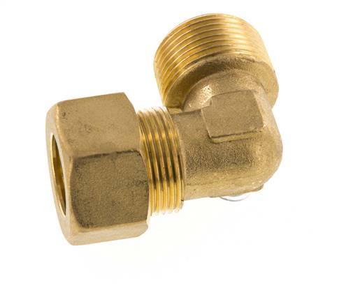 R 3/4'' Male x 18mm Brass 90 deg Elbow Compression Fitting 67 Bar DIN EN 1254-2