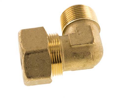 R 3/4'' Male x 22mm Brass 90 deg Elbow Compression Fitting 54 Bar DIN EN 1254-2