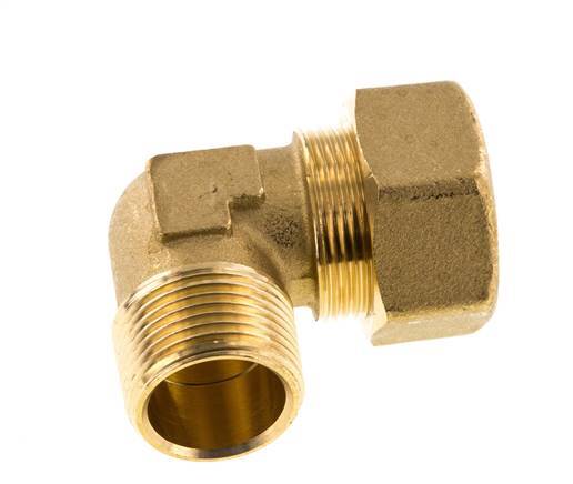 R 3/4'' Male x 22mm Brass 90 deg Elbow Compression Fitting 54 Bar DIN EN 1254-2