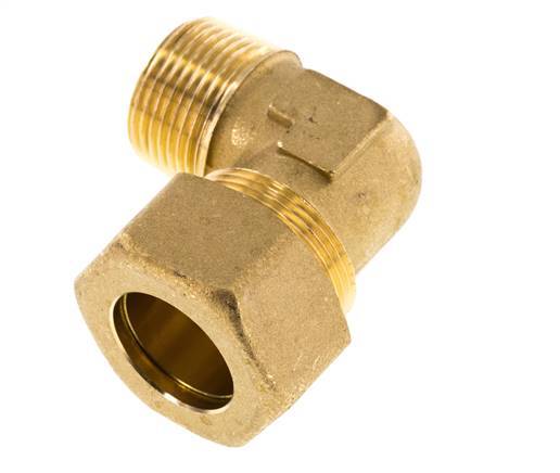 R 3/4'' Male x 22mm Brass 90 deg Elbow Compression Fitting 54 Bar DIN EN 1254-2