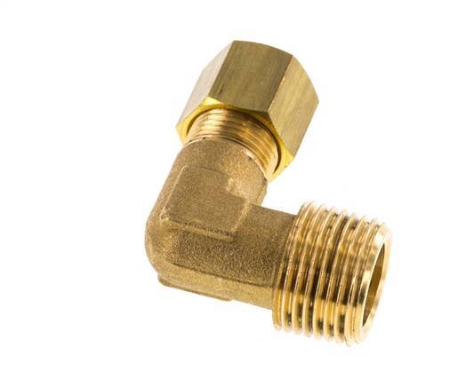 R 3/8'' Male x 8mm Brass 90 deg Elbow Compression Fitting 135 Bar DIN EN 1254-2