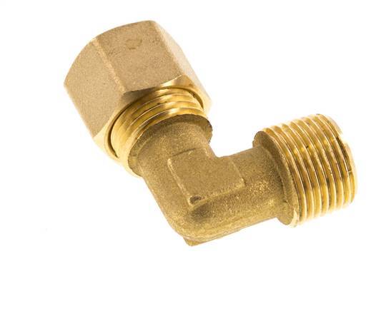 R 3/8'' Male x 10mm Brass 90 deg Elbow Compression Fitting 95 Bar DIN EN 1254-2