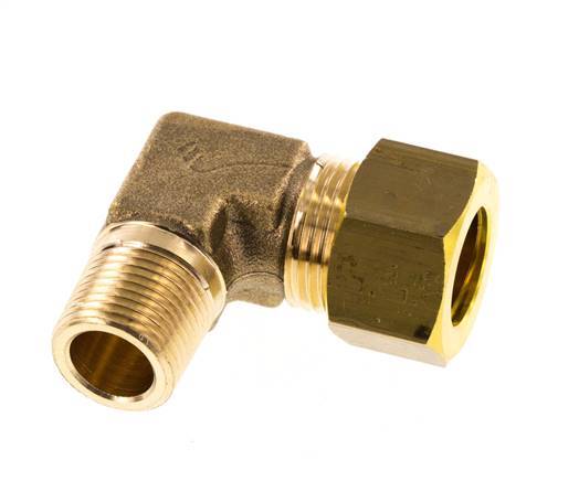 R 3/8'' Male x 15mm Brass 90 deg Elbow Compression Fitting 82 Bar DIN EN 1254-2