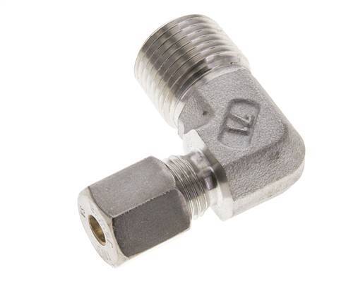 1/2'' NPT Male x 6S Stainless steel 90 deg Elbow Compression Fitting 630 Bar DIN 2353