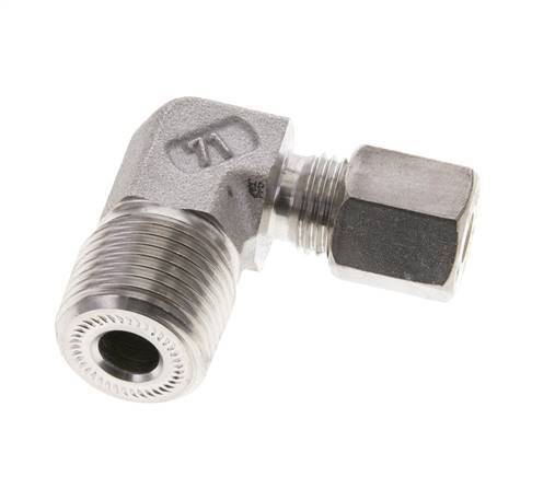 1/2'' NPT Male x 6S Stainless steel 90 deg Elbow Compression Fitting 630 Bar DIN 2353