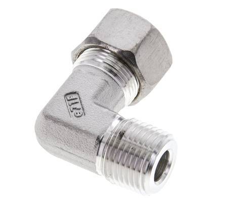 1/2'' NPT Male x 15L Stainless steel 90 deg Elbow Compression Fitting 315 Bar DIN 2353