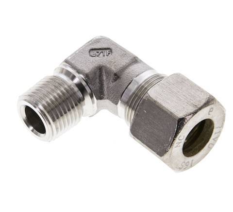 1/2'' NPT Male x 16S Stainless steel 90 deg Elbow Compression Fitting 400 Bar DIN 2353
