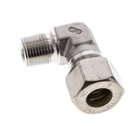 1/2'' NPT Male x 16S Stainless steel 90 deg Elbow Compression Fitting 400 Bar DIN 2353