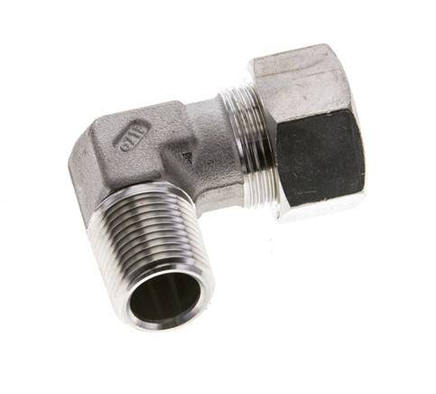 1/2'' NPT Male x 18L Stainless steel 90 deg Elbow Compression Fitting 315 Bar DIN 2353