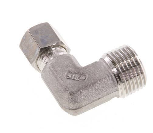 R 1/2'' Male x 8L Stainless steel 90 deg Elbow Compression Fitting 315 Bar DIN 2353