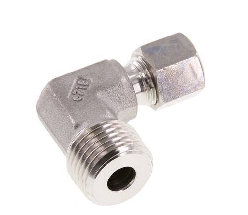 R 1/2'' Male x 8L Stainless steel 90 deg Elbow Compression Fitting 315 Bar DIN 2353