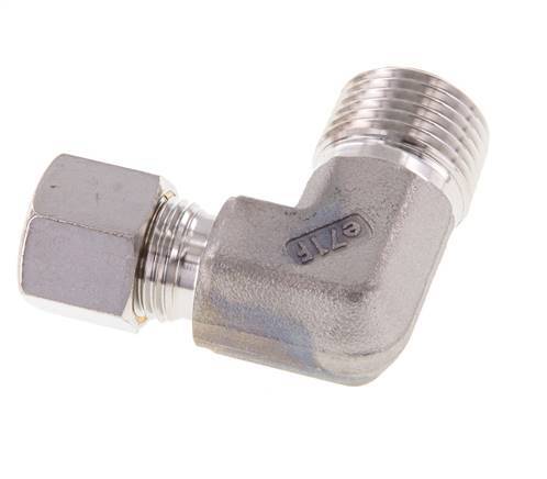 R 1/2'' Male x 10L Stainless steel 90 deg Elbow Compression Fitting 315 Bar DIN 2353