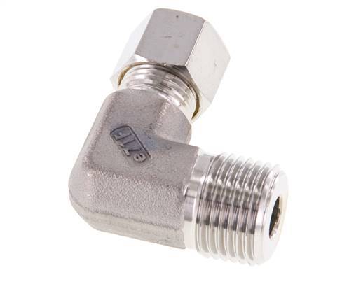 R 1/2'' Male x 10L Stainless steel 90 deg Elbow Compression Fitting 315 Bar DIN 2353