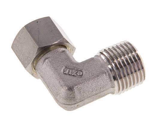 R 1/2'' Male x 12L Stainless steel 90 deg Elbow Compression Fitting 315 Bar DIN 2353