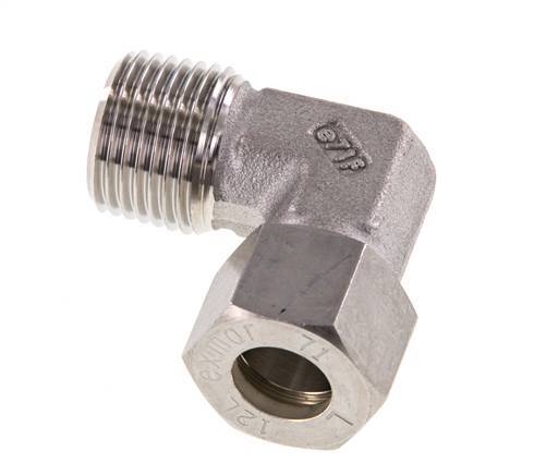 R 1/2'' Male x 12L Stainless steel 90 deg Elbow Compression Fitting 315 Bar DIN 2353
