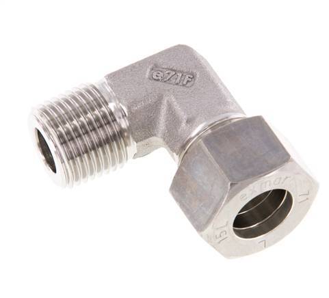 R 1/2'' Male x 15L Stainless steel 90 deg Elbow Compression Fitting 315 Bar DIN 2353