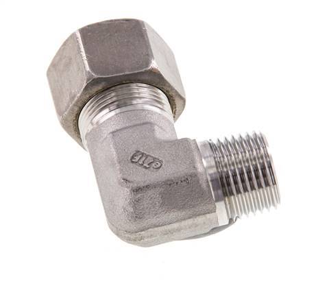 R 1/2'' Male x 16S Stainless steel 90 deg Elbow Compression Fitting 400 Bar DIN 2353