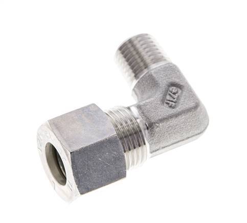 1/4'' NPT Male x 12L Stainless steel 90 deg Elbow Compression Fitting 315 Bar DIN 2353