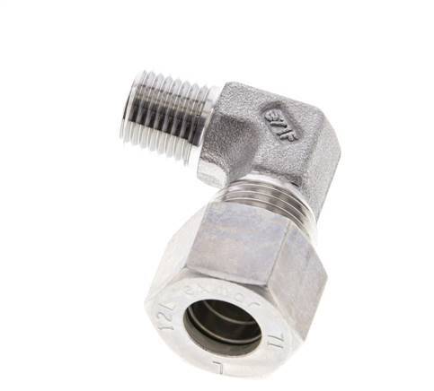 1/4'' NPT Male x 12L Stainless steel 90 deg Elbow Compression Fitting 315 Bar DIN 2353