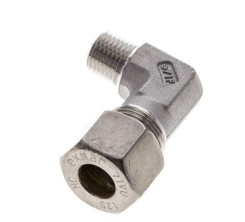 1/4'' NPT Male x 12S Stainless steel 90 deg Elbow Compression Fitting 630 Bar DIN 2353
