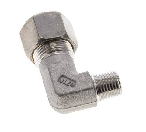 1/4'' NPT Male x 12S Stainless steel 90 deg Elbow Compression Fitting 630 Bar DIN 2353