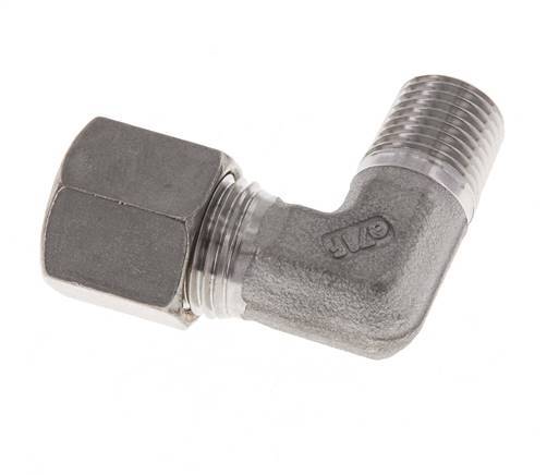 R 1/4'' Male x 8S Stainless steel 90 deg Elbow Compression Fitting 630 Bar DIN 2353